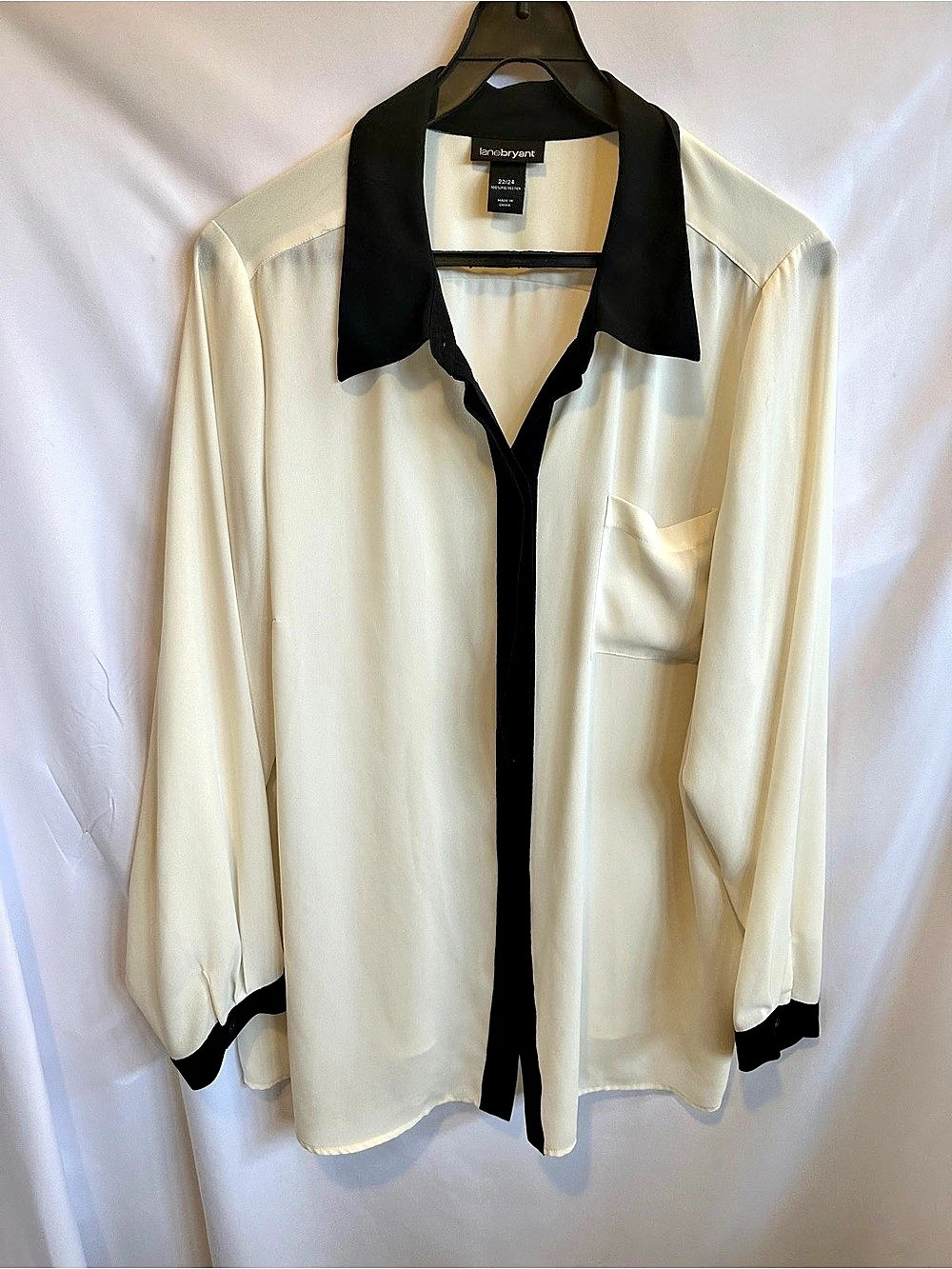 Cream and Black Blouse